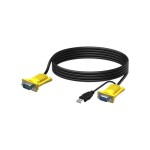 USB VGA KVM Cable 10ft, Connects KVM Switch, USB Keyboard/Mouse Cable, and Display Cable 3m